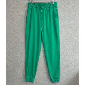 Lululemon Stretch High Rise Jogger Pants Kelly Green Drawstring Athleisure Sz 6